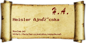 Heisler Ajnácska névjegykártya